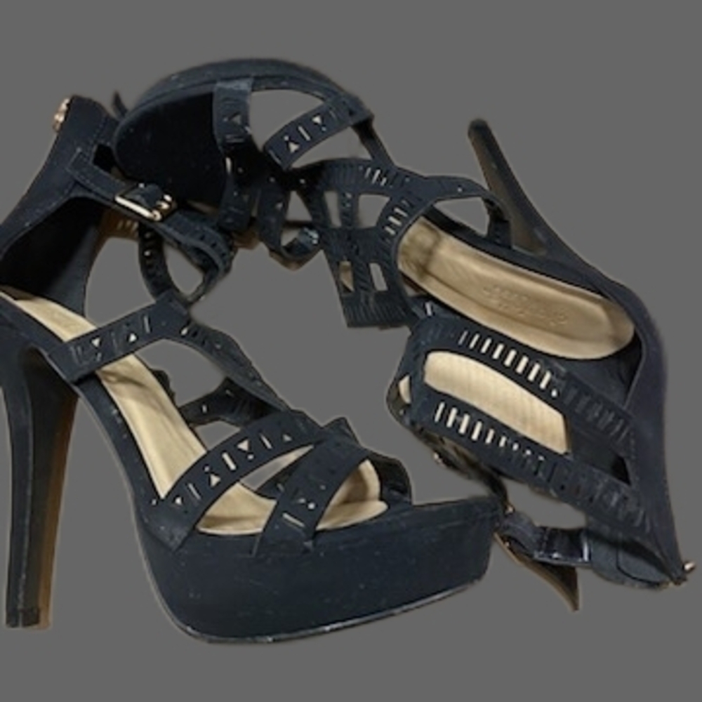 Elegant Black Strappy Heels